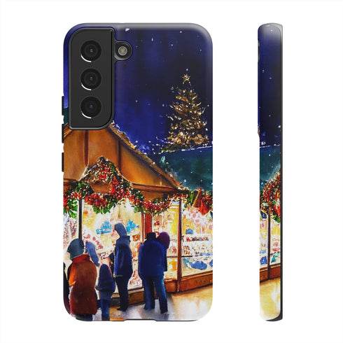 Shopping at the Christmas Market - Impact Resistant Phone Case Samsung Galaxy S22 Matte